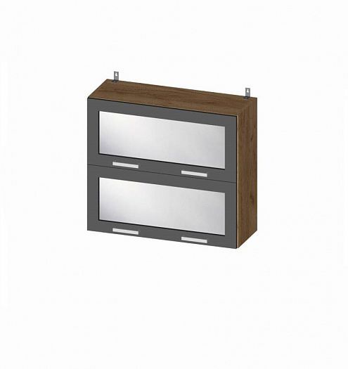 Шкаф верхний горизонтальный "Белла" со стеклом ШВГС 800 - схематичный вид
