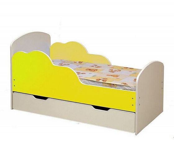 Кровать детская "Облака №2" 800*1600 мм - Кровать детская "Облака № 2" 800*1600 мм, белый_желтый