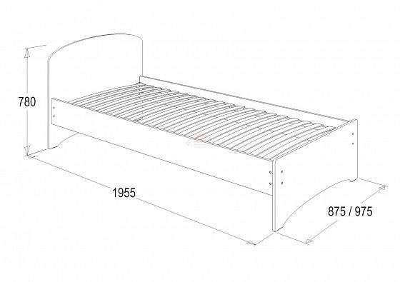 Кровать-2 "Фант" с одной фигурной спинкой 800*1900 мм - Схема