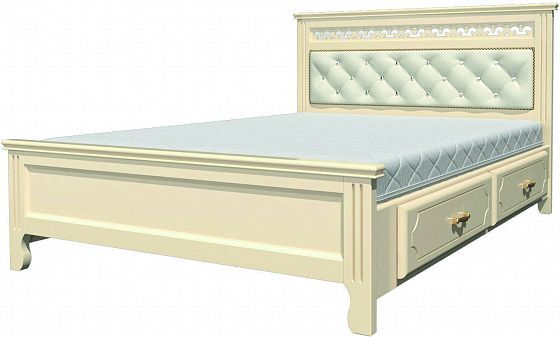 Кровать "Грация" 1600 мм с 2 ящиками (ламели) - Кровать "Грация" 1600 мм с 2 ящиками (ламели), Цвет: