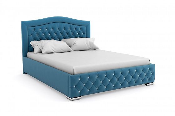 Кровать "Millennium LUX" 1400 металлическое основание/стразы - Цвет: Синий 115