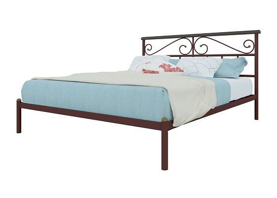 Кровать "Эсмеральда" 1200 мм (ламели) - Цвет: Коричневый/Коричневый (дерево)