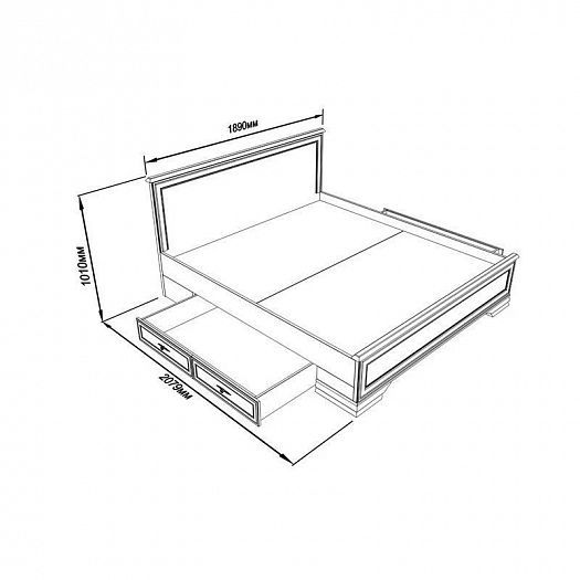 Кровать "KENTAKI" KN-027-1 S320-LOZ/180 с выкатными тумбами, размеры