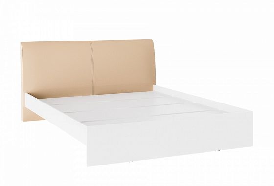 Кровать "Доминика" 1600 мм - Кровать "Доминика" 1600 мм, Цвет: Белый/Кожзам бежевый
