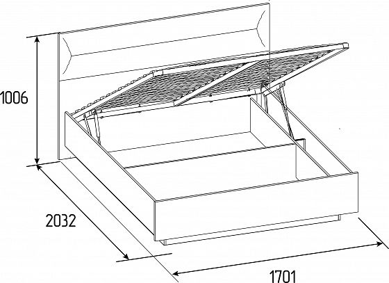 Кровать Люкс с подъемным механизмом 307 "Neo" (1600) - Схема