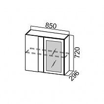 Шкаф навесной 850/720 угловой со стеклом "Классика" Ш850ус/720