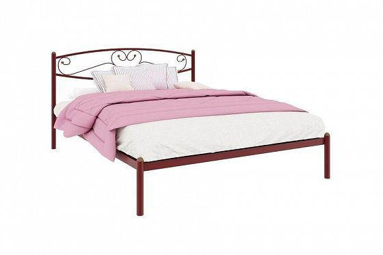 Кровать "Каролина" 1200 мм (ламели) - Цвет: Красный
