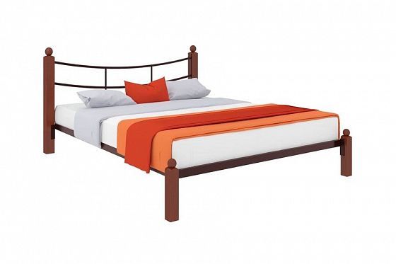 Кровать "София Lux" 1800 мм (ламели) - Цвет: Коричневый/Коричневый (дерево)