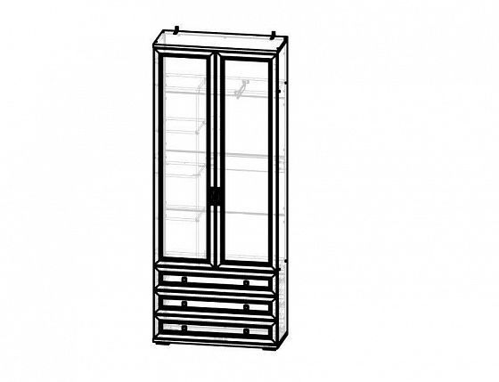 Шкаф 2-х створчатый с 3 ящиками "Александрия" ШК-108 - Схема