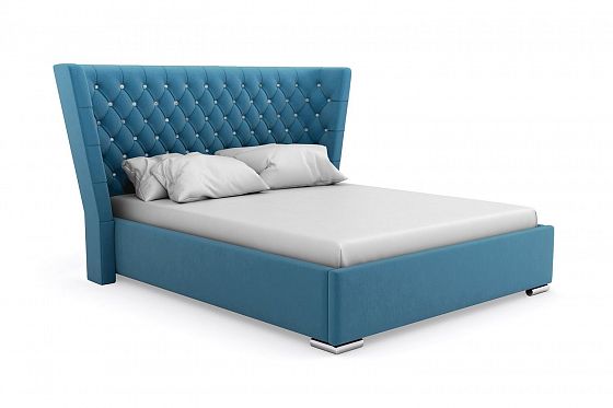 Кровать "Versal" 1800 подъемный механизм/стразы - Цвет: Синий 115