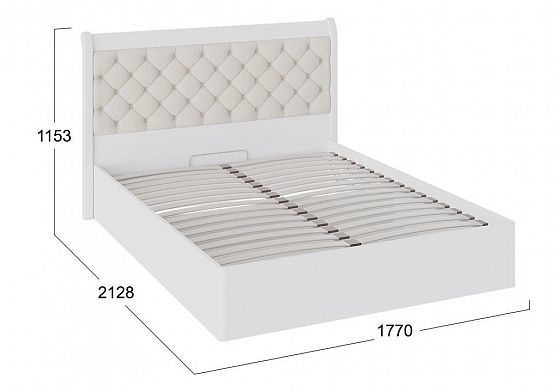 Кровать "Франческа" 1600 с ПМ + Спинка кровати с мягким элементом - размеры