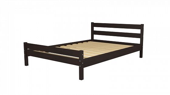 Кровать двойная "В-1" 1600 (массив березы) - Темный орех