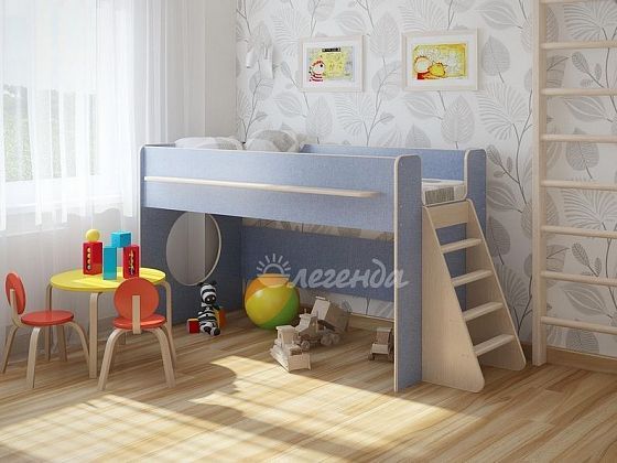 Детская кровать "Легенда 23.1" - Цвет: Венге светлый/Светло-Голубой