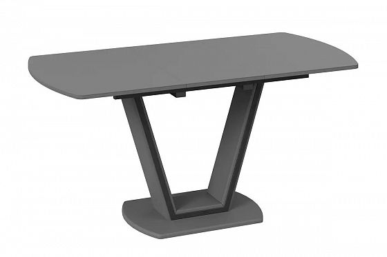 Стол обеденный "Дели" Тип 2 - В раскрытом виде, цвет: Серый Софт/Стекло Матовое Серое