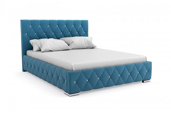 Кровать "Star" 1800 металлическое основание/стразы - Цвет: Синий 115