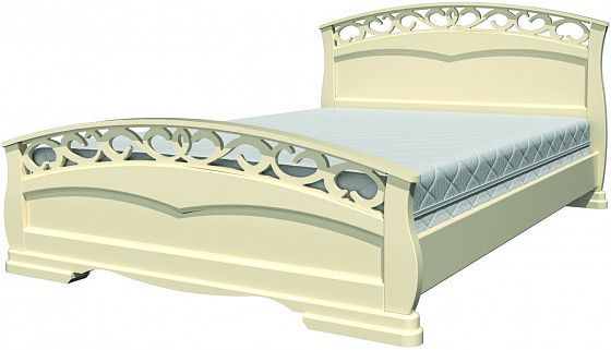 Кровать "Грация-1" 1600 мм (ламели) - Кровать "Грация-1" 1600 мм (ламели), Цвет: Слоновая кость