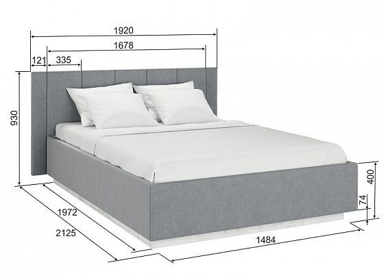 Кровать "Марс" 1600 + Ортопедическое основание с ПМ - размеры