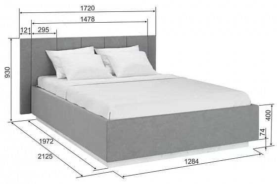 Кровать "Марс" 1400 с накладками + Ортопедическое основание - размеры