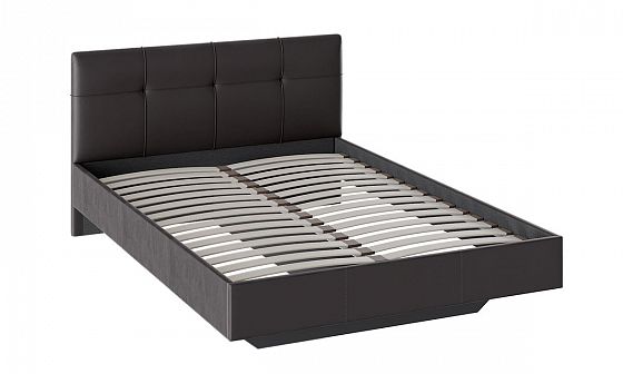 Кровать с мягкой обивкой Тип 1 "Элис" 1400 мм - Цвет: Коричневый (темный)