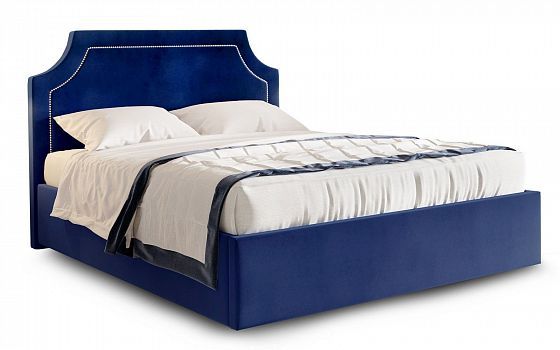 Кровать "Катрин" 1800 + ортопедическое основание с ПМ - Цвет: Мора Синий