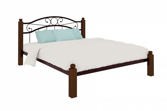 Кровать "Надежда Lux" 1200 мм (ламели) - Цвет: Коричневый/Коричневый (дерево)