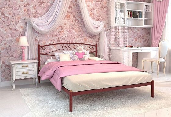 Кровать "Каролина" 1800 мм (ламели) - В интерьере, цвет: Красный