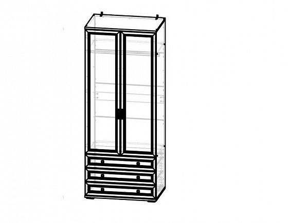 Шкаф 2-х створчатый с 3 ящиками "Александрия" ШК-208 - Схема