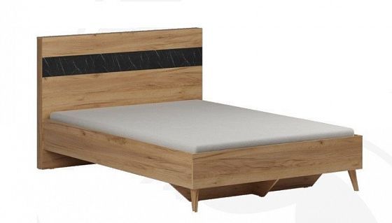 Кровать "Ольга-4" 1600*2000 мм (деревянное основание) - Дуб Золотистый/Креатель