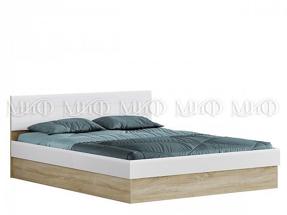 Кровать "Фортуна" 1,4 м - Кровать "Фортуна" 1,4 м, Цвет: Белый глянец/Дуб Сонома