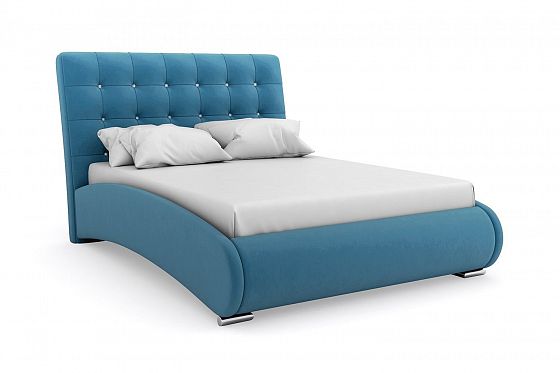 Кровать "Prova" 1200 с ламелями/стразы - Цвет: Синий 115