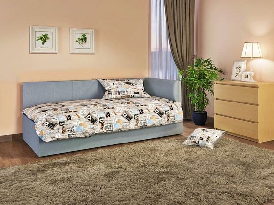 Диван-кровать "Лира" 900 мм правый - Диван-кровать "Лира" 900 мм правый, Цвет: Велюр Lovely 37 Серый