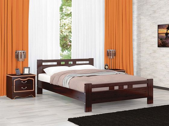 Кровать "Вероника-2" 900 мм (ламели) - Кровать "Вероника-2" 900 мм (ламели), Цвет: Орех