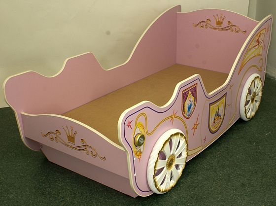 Кровать "Карета" - Кровать "Карета", Цвет: Белый/Розовый - внутри