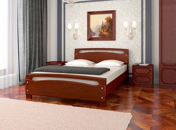 Кровать "Камелия-2" 1600 мм (ламели) - Кровать "Камелия-2" 1600 мм (ламели), Цвет: Орех