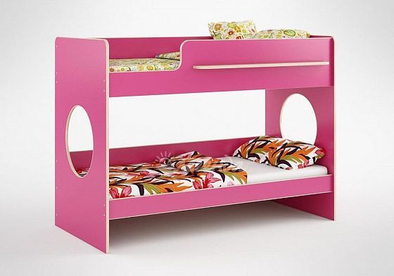Кровать двухъярусная "Легенда 25" Цвет: Розовый