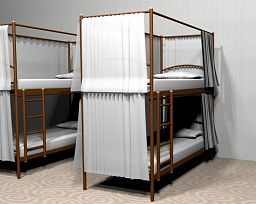 Конструкция для штор к кровати "Хостел Duo" 900 мм 3х сторонняя