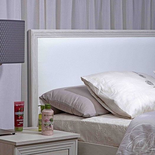 Кровать Люкс с ПМ 307 (1600 мм) "Paola" (Паола) - Изголовье, цвет: Ясень Анкор светлый