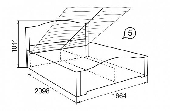 Кровать двойная на 1600 мм с подъемным механизмом "Виктория" №5 - Схема