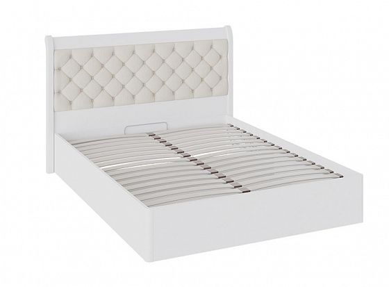 Кровать "Франческа" 1600 с ПМ + Спинка кровати с мягким элементом - Цвет: Дуб Седан/Замша