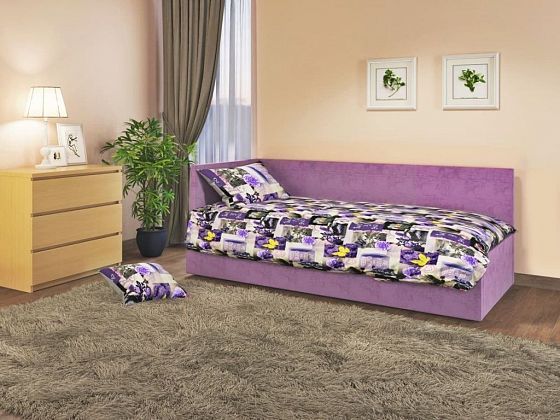 Диван-кровать "Лира" 900 мм левый - Диван-кровать "Лира" 900 мм левый, Цвет: Велюр Lovely 41 Фиолето