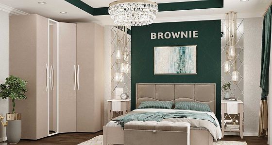 Кровать Люкс 308 "Brownie" 1400 - В интерьере,  цвет: Мокко/Furor Brown Grey