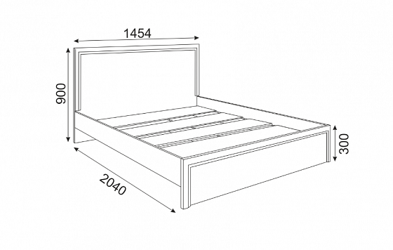 Кровать "Беатрис" с настилом модуль №16 - Кровать "Беатрис" с настилом модуль №16, Цвет: Дуб млечный
