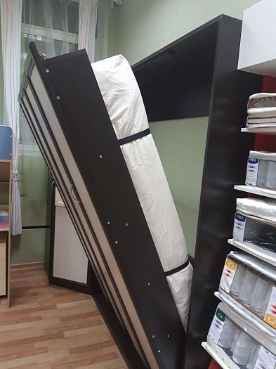 Кровать подъемная 900 мм (вертикальная) Арт. К02 - В раскрытом виде, цвет: Венге