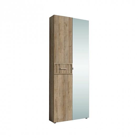 Шкаф для одежды 54 "Scandica Oslo" фасад Стандарт+Зеркало - Дуб Серый Craft