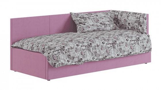 Диван-кровать "Лира" 800 мм правый - Диван-кровать "Лира" 800 мм правый, Цвет: Велюр Lovely 45 Розов