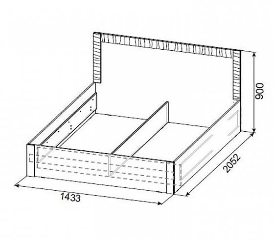 Кровать двойная универсальная "Гамма 20" 1400 мм (серия №4) + основание ЛДСП - - схема