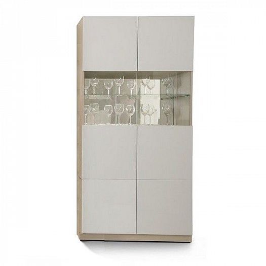Шкаф со стеклянными дверцами Ш2С "Энни" - Цвет: Дуб Андреа/Белый Крап