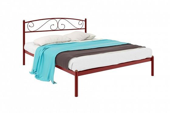 Кровать "Вероника" 1600 мм (ламели) - Цвет: Красный