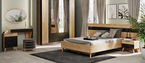 Кровать "Ольга-4" 1600*2000 мм (деревянное основание) - в интерьере