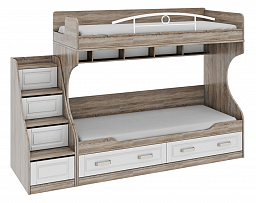 Кровать двухъярусная с лестницей с ящиками "Прованс" СМ-223.11.001
